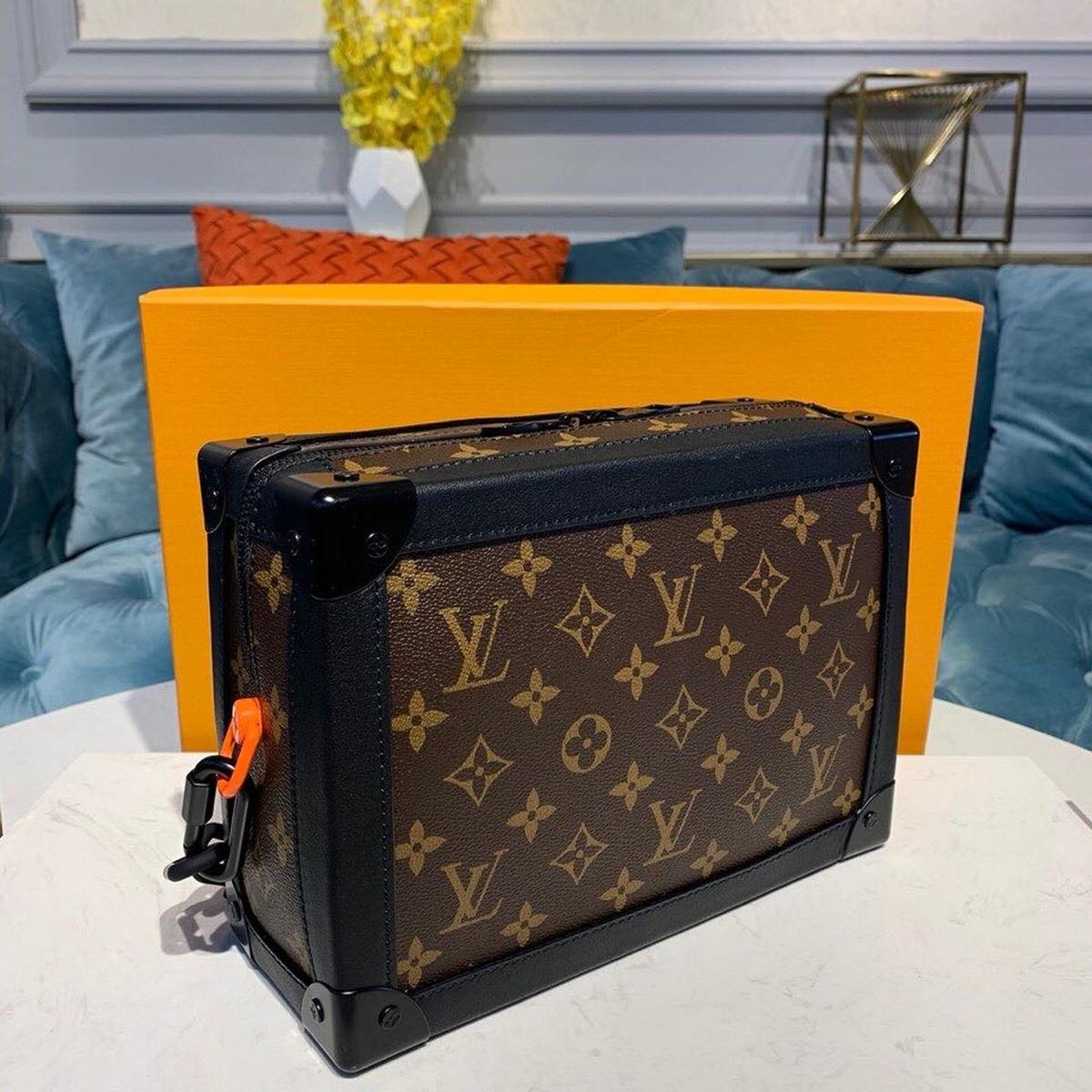 Louis Vuitton Soft Trunk Crossbody 9.4in/ 24cm Brown Monogram Canvas Black Hardware