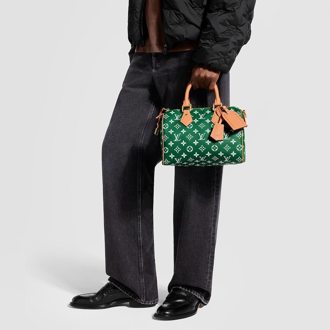 Louis Vuitton Speedy P9 Bandouliere 25 Top Handle Bag 9.8in/ 25cm Green Gold Hardware For Men M24423