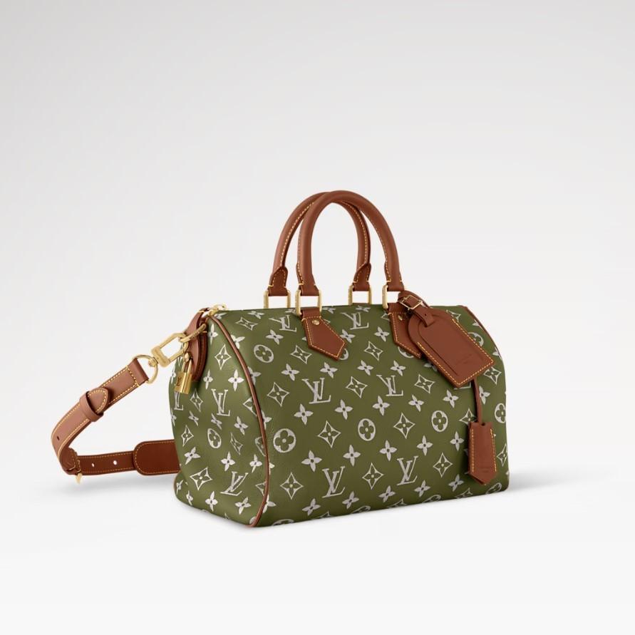 Louis Vuitton Speedy P9 Bandouliere 30 Top Handle Bag 11.8in/ 30cm Green Sancha Gold Hardware For Men M15241