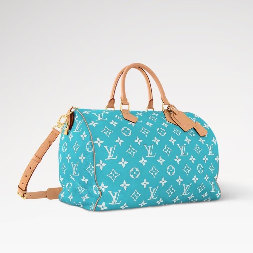Louis Vuitton Speedy P9 Bandouliere 50 Top Handle Bag 19.7in/ 50cm Turquoise Gold Hardware For Men M11565