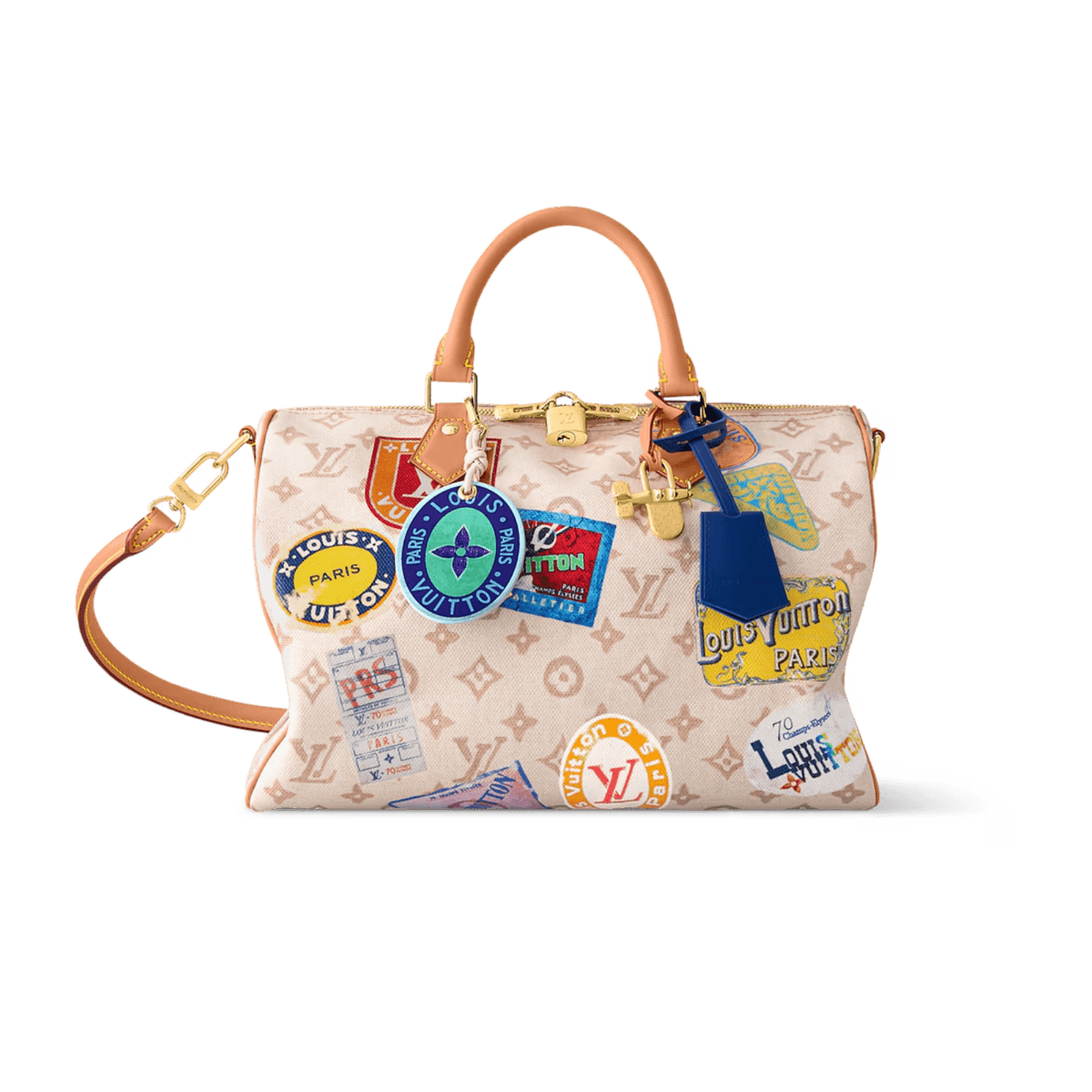 Louis Vuitton Speedy Soft 30 Top Handle Bag 11.8in/ 30cm Monogram Dune Gold Hardware For Women M14587