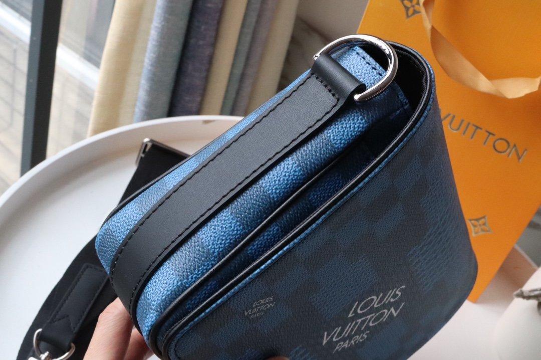 Louis Vuitton Studio Messenger Damier Graphite Blue For Men, Men's Bags, Shoulder And Crossbody Bags 9.3in/25.3cm LV N50026