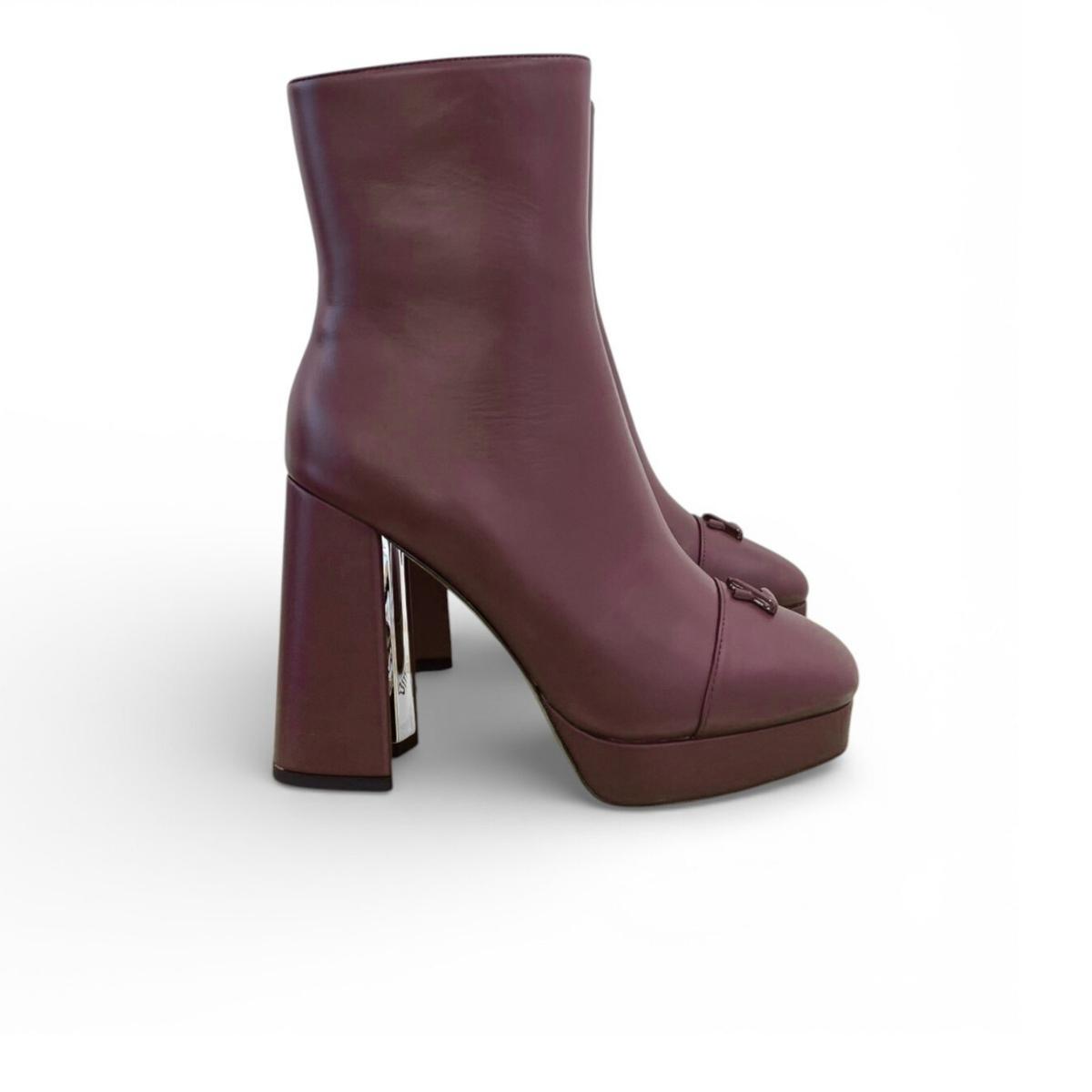 Louis Vuitton Swing Platform Ankle Boots Bordeaux Red For Women