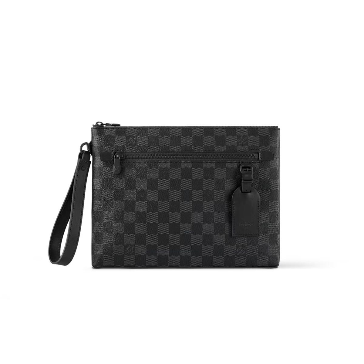Louis Vuitton Takeoff Pouch Wallet Black For Men 11.8in/30cm N40505
