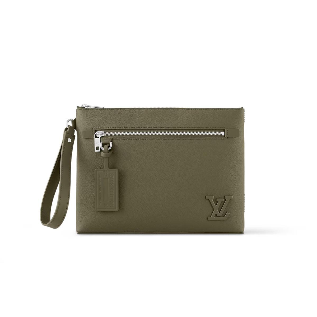 Louis Vuitton Takeoff Pouch Wallet Green For Men 11.8in/30cm M81735