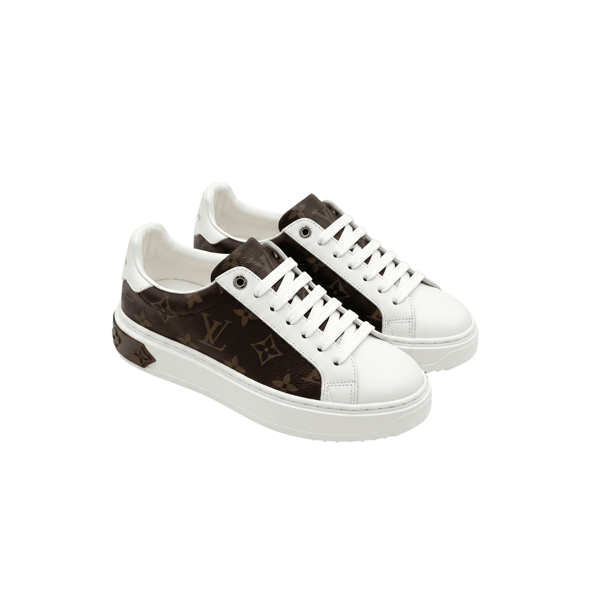 Louis Vuitton Time Out Sneakers White/ Brown For Women