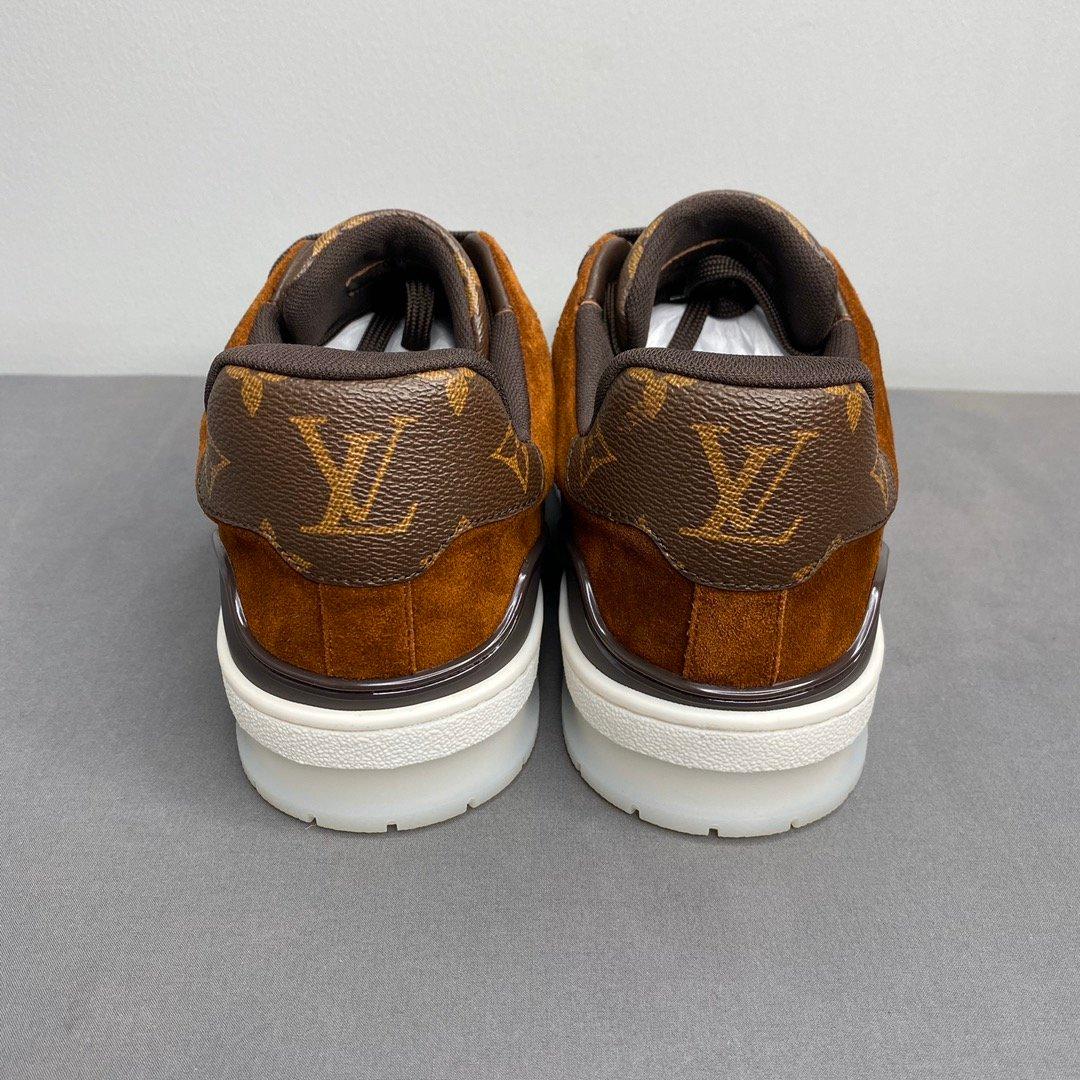 Louis Vuitton Trainer Sneaker Monogram Canvas Brown Virgil Abloh For Men LV