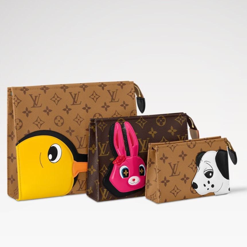 Louis Vuitton Trio Toilet Pouch Brown For Women M11254 9.8in/25cm