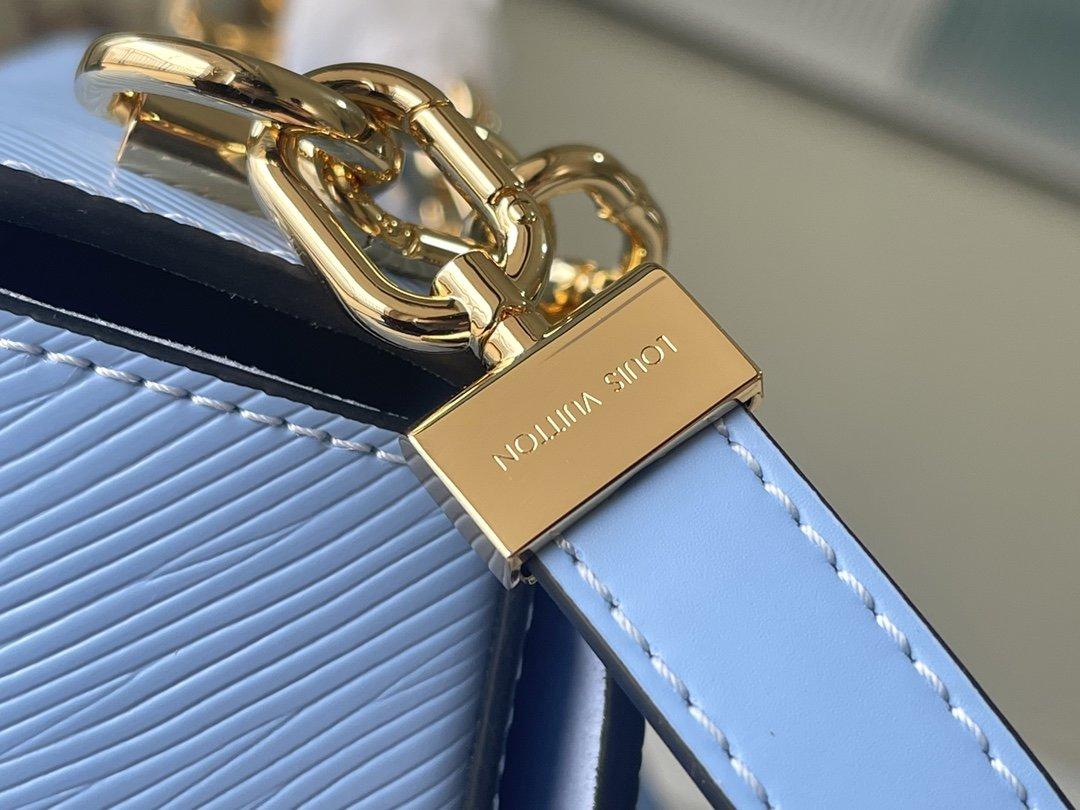 Louis Vuitton Twist MM Monogram Flower Bleu Nuage Blue For Women, Women's Handbags, Shoulder And Crossbody Bags 9.1in/23cm LV M59627