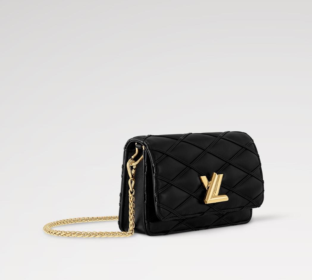 Louis Vuitton Wallet On Chain GO-14 Black For Women 7.9in/20cm M13139