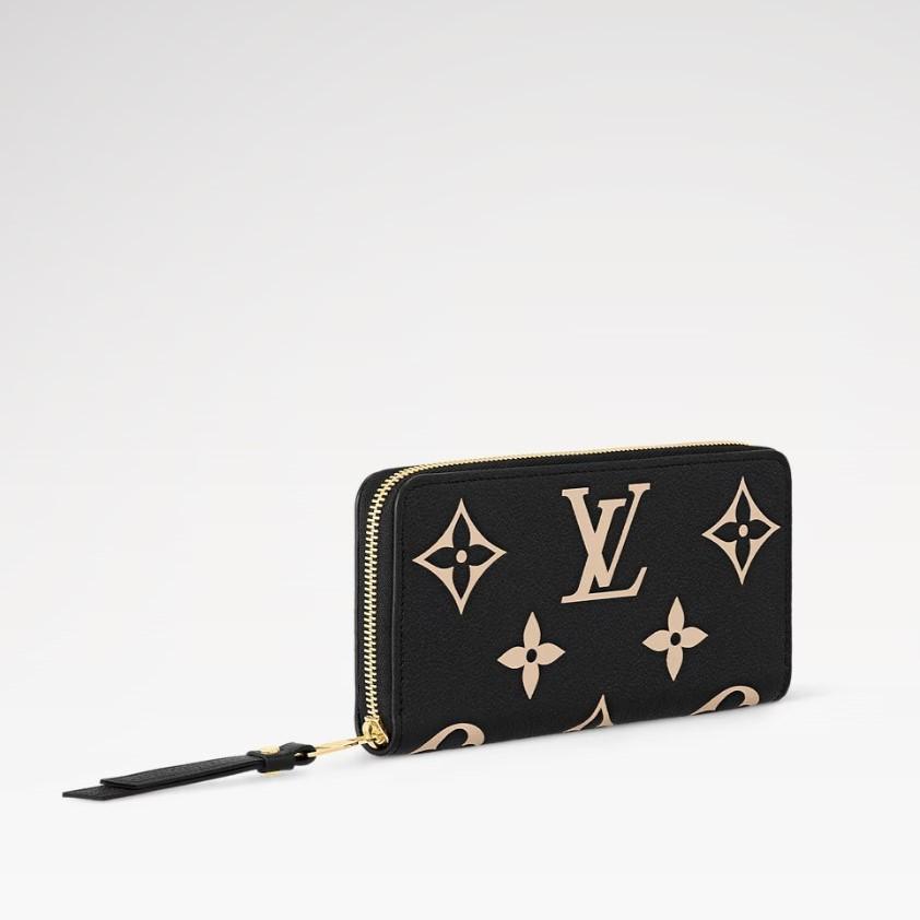 Louis Vuitton Zippy Wallet Monogram Empreinte Black/Beige For Women 7.7in/20cm M80481