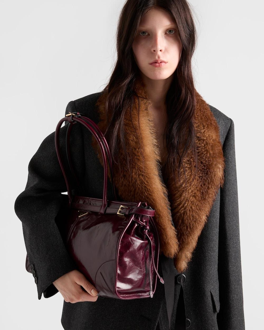 Prada Bonnie Large Handbag Bag Burgundy 38cm/15in
