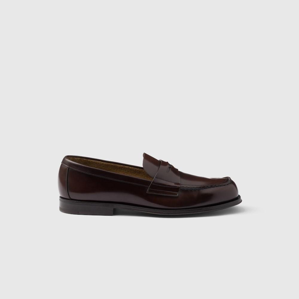 Prada Brushed Leather Loafers Sienna For Men 2DB201_055_F0038_F_C000