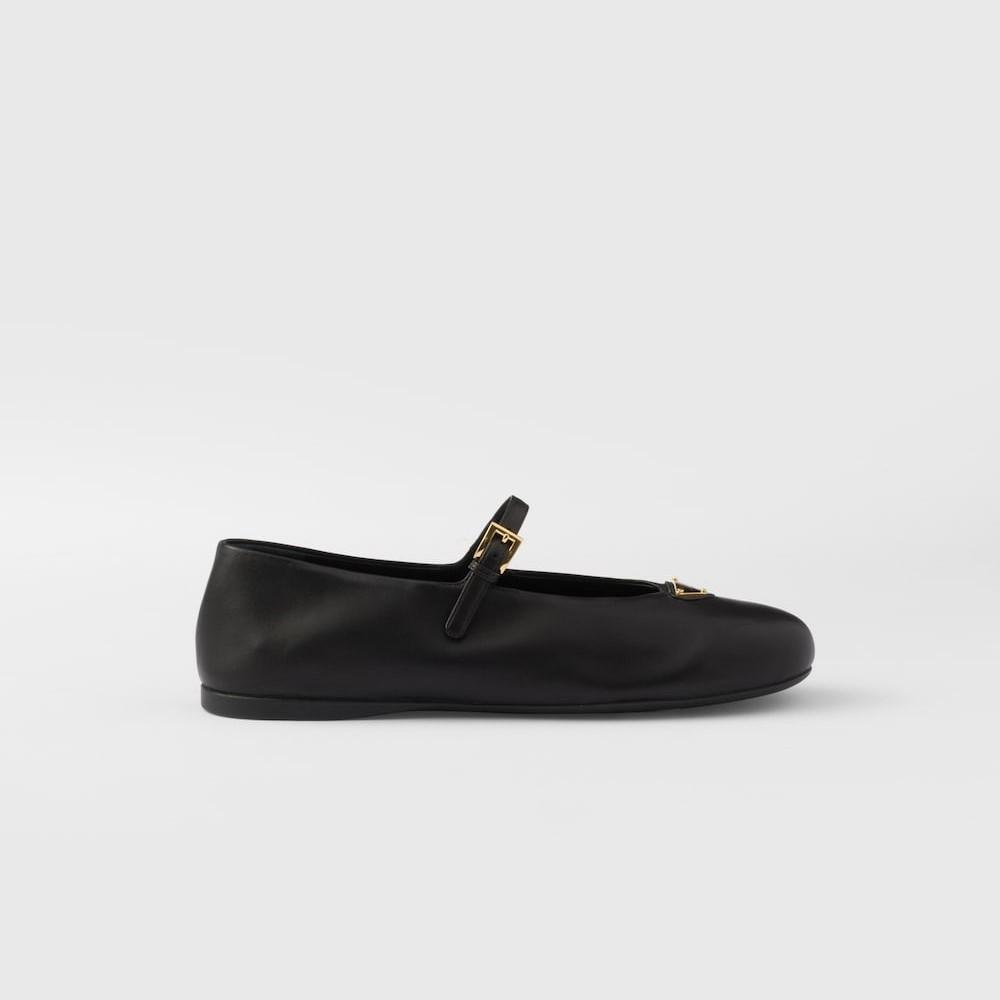 Ballerines en cuir Prada noir pour femmes 1F793N 038 F0002 F 005