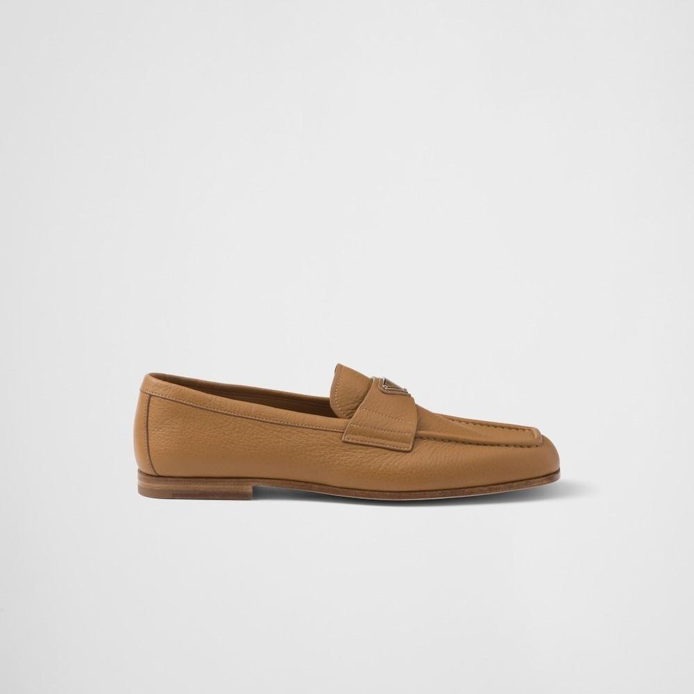 Mocassins en cuir Prada naturels pour hommes 2DB213 013 F0018 F C000