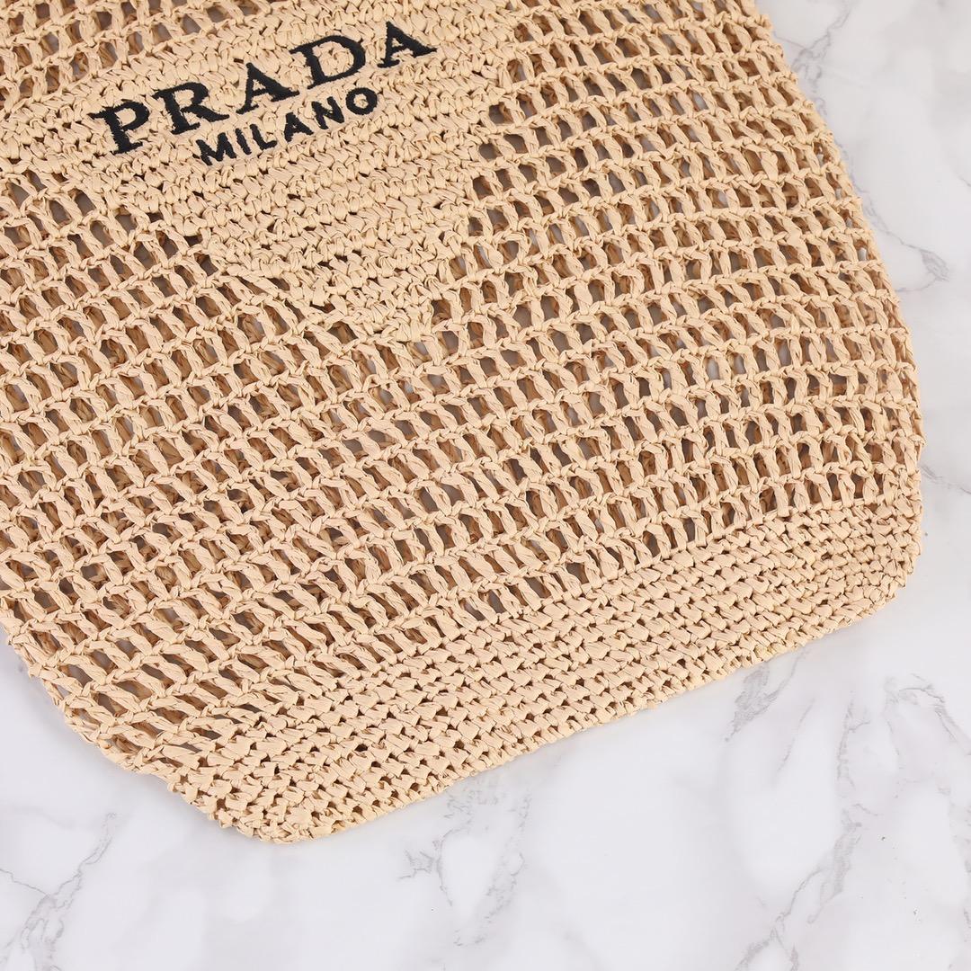 Prada Raffia Tote Bag Beige For Women 1BG424_2A2T_F0018_V_OOO