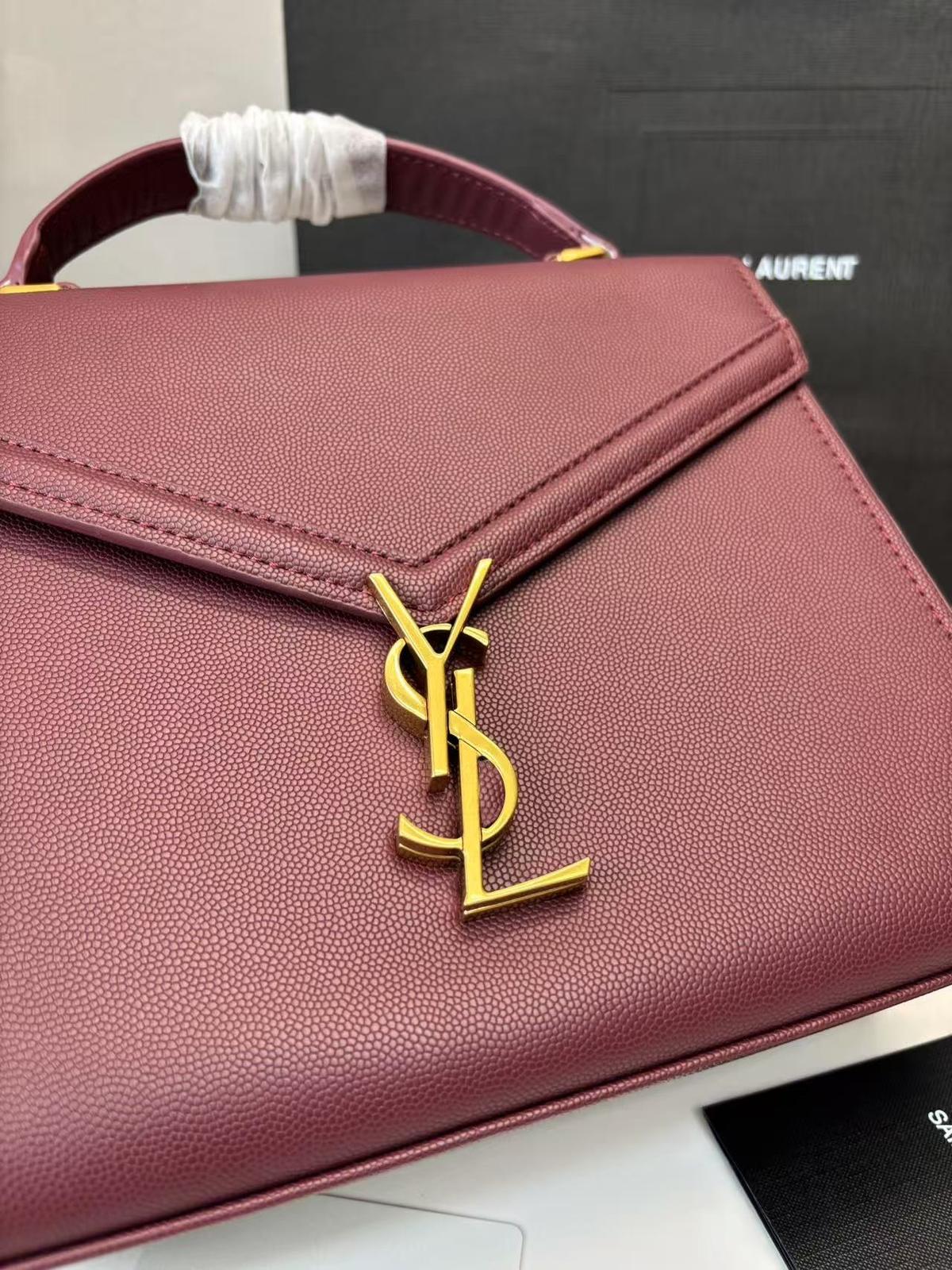 Saint Laurent Cassandra Medium Top Handle Bag Deep Burgundy For Women 9.6in/24.5cm YSL