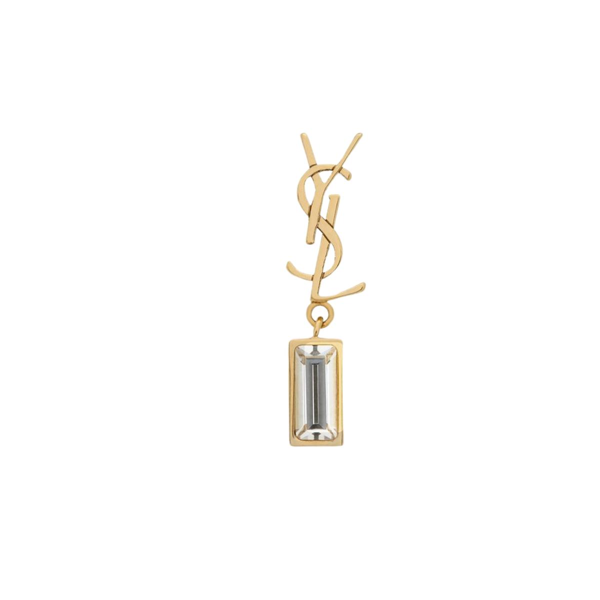 Saint Laurent Cassandre Single Earring In Crystal And Gold For Women 746624Y15268066