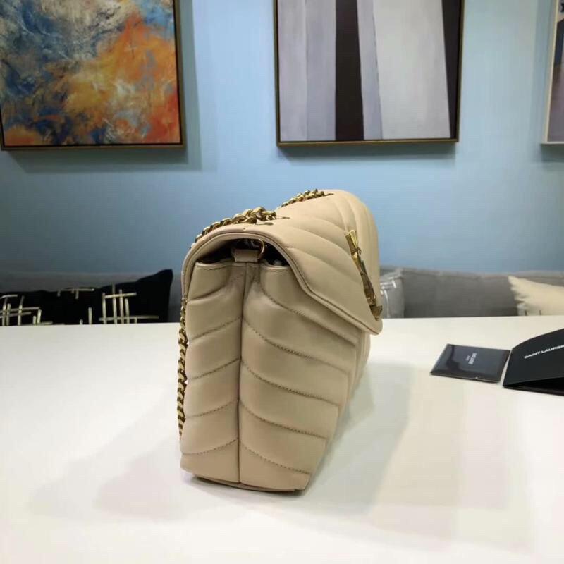 Saint Laurent Loulou Sac à petite chaîne à Matelassé "Y" Beige pour femme 9.8in/23cm YSL 494699DV727272721