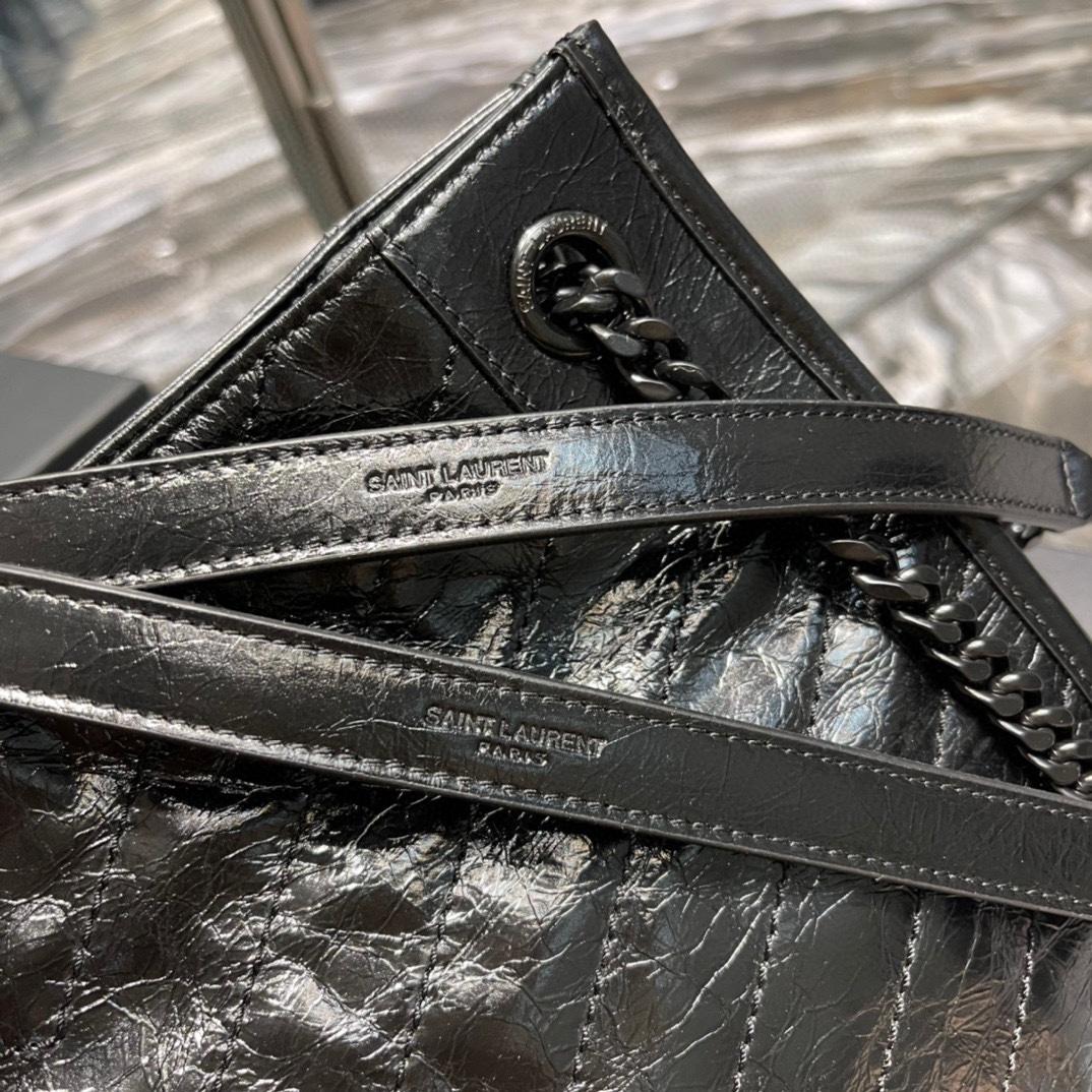 Saint Laurent Niki Shopping Medium Tote Bag 12.9in/ 33cm Black Silver Hardware for Women