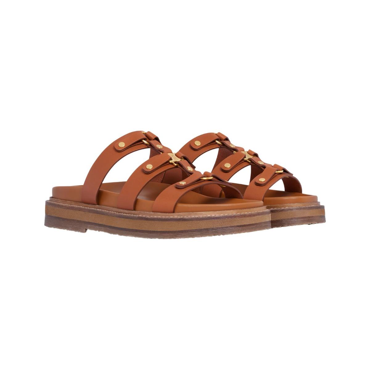 Diapositives Tippi Calfskin Brown pour les femmes 352343766C.04LU