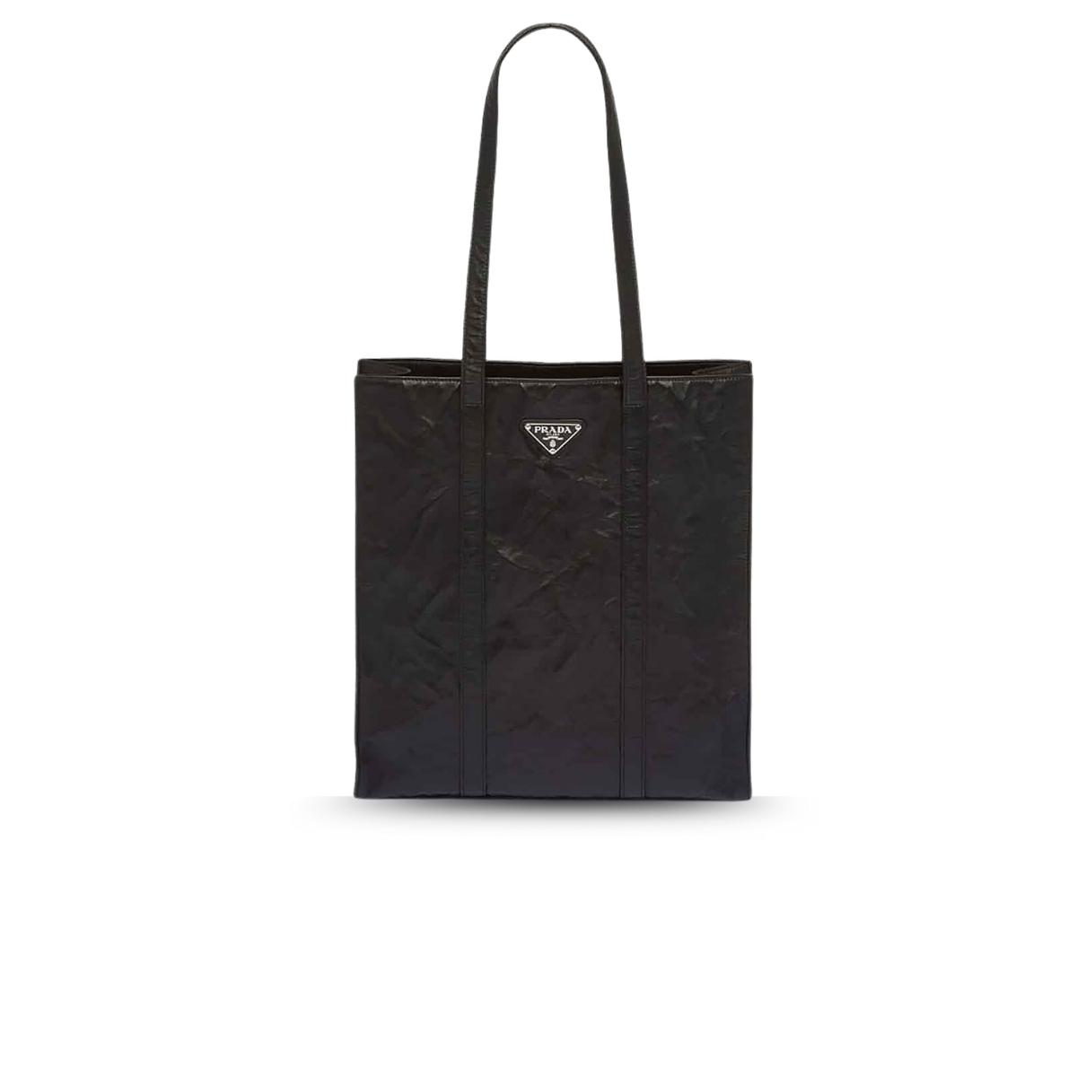 Small Antiqued Nappa Tote Bag In Black For Women 12.9 in/ 33cm 1BG459_UVL_F0002_V_OOO