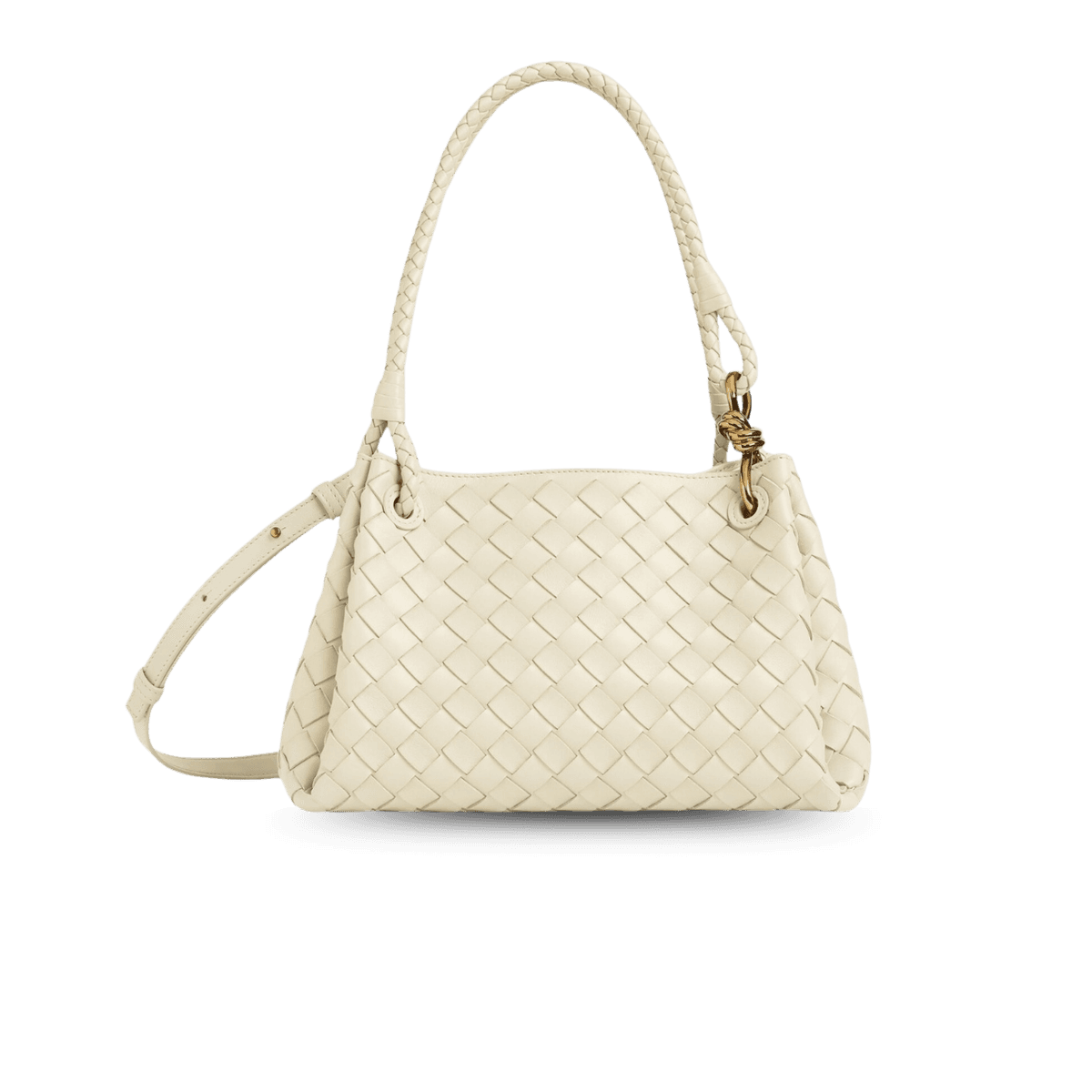 Bottega Veneta Parachute sac d'épaule moyen 11.6in/ 29.5cm Sea Salt Gold Hardware pour femmes 835921VCPPT9195