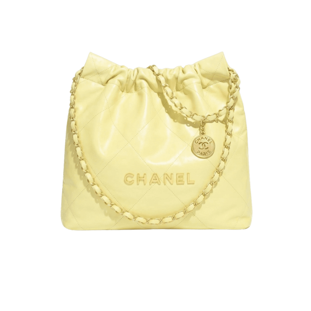 Chanel 22 Petit sac à épaule 14,4 po/ 37 cm Matériel en or jaune pour femmes AS3260 B08037 NS835