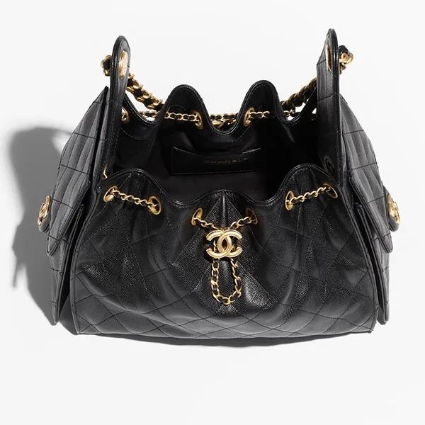Chanel 25 Petit sac à épaule 10,2po/ 26cm Hardware en or noir pour femmes AS5293 B20304 94305