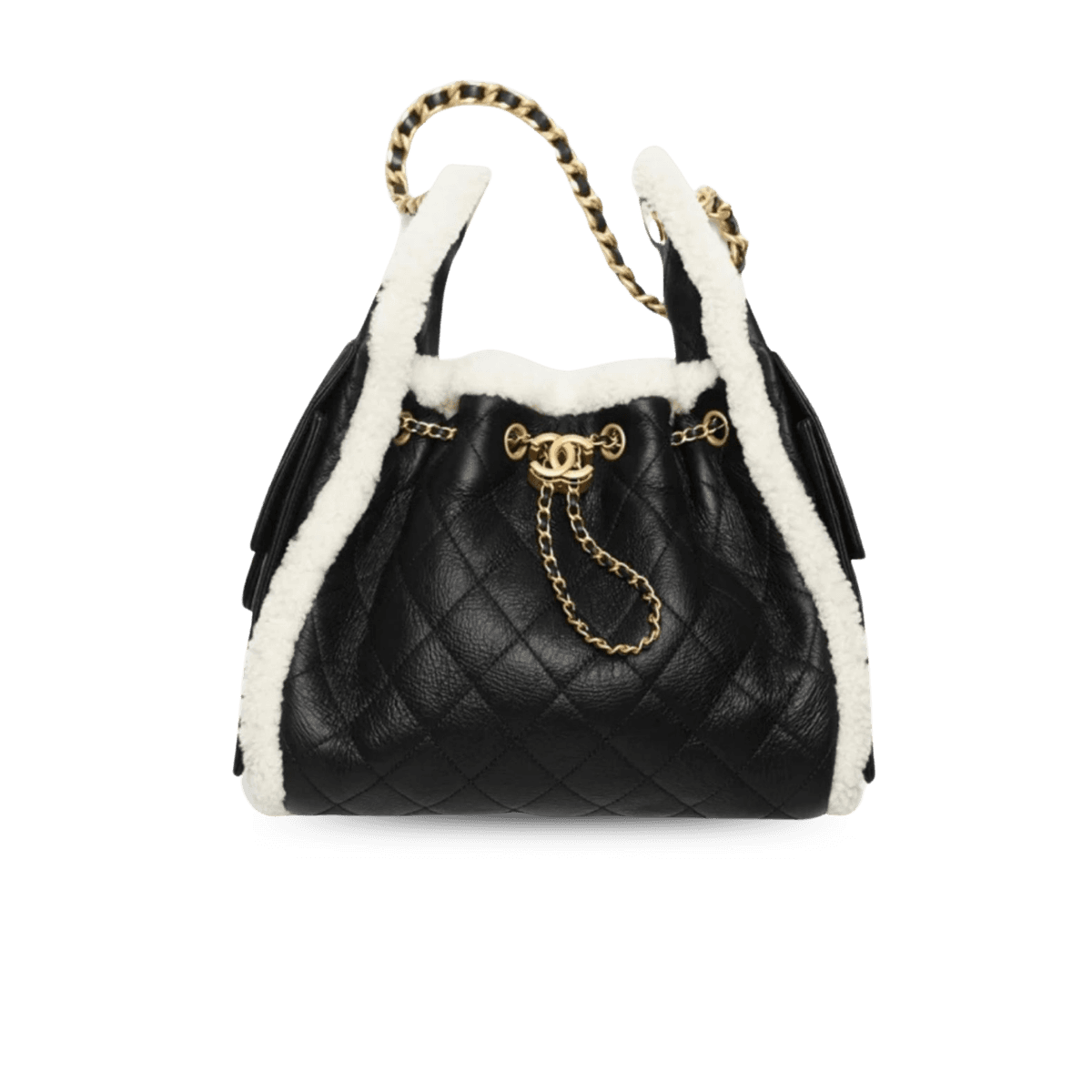 Chanel 25 petit sac d'épaule 10,2 po/ 26 cm de matériel en or noir pour les femmes AS5293 B22309 U4139