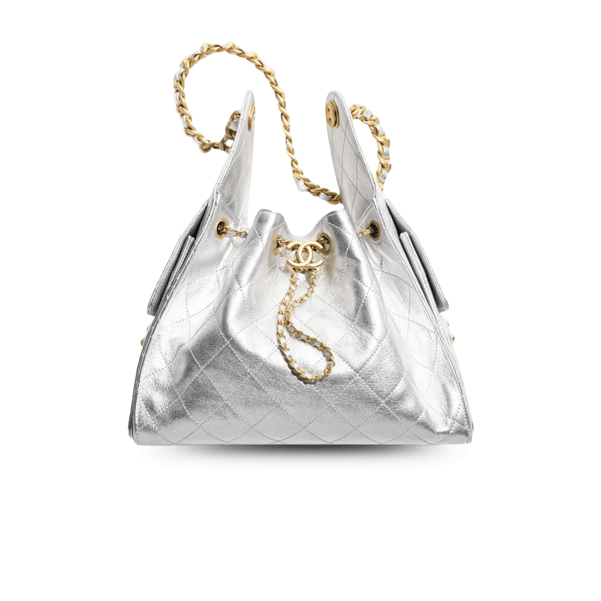 Chanel 25 petit sac d'épaule 10.2in/ 26cm Argenty Gold Hardware pour femmes AS5293 B20405 NZV67