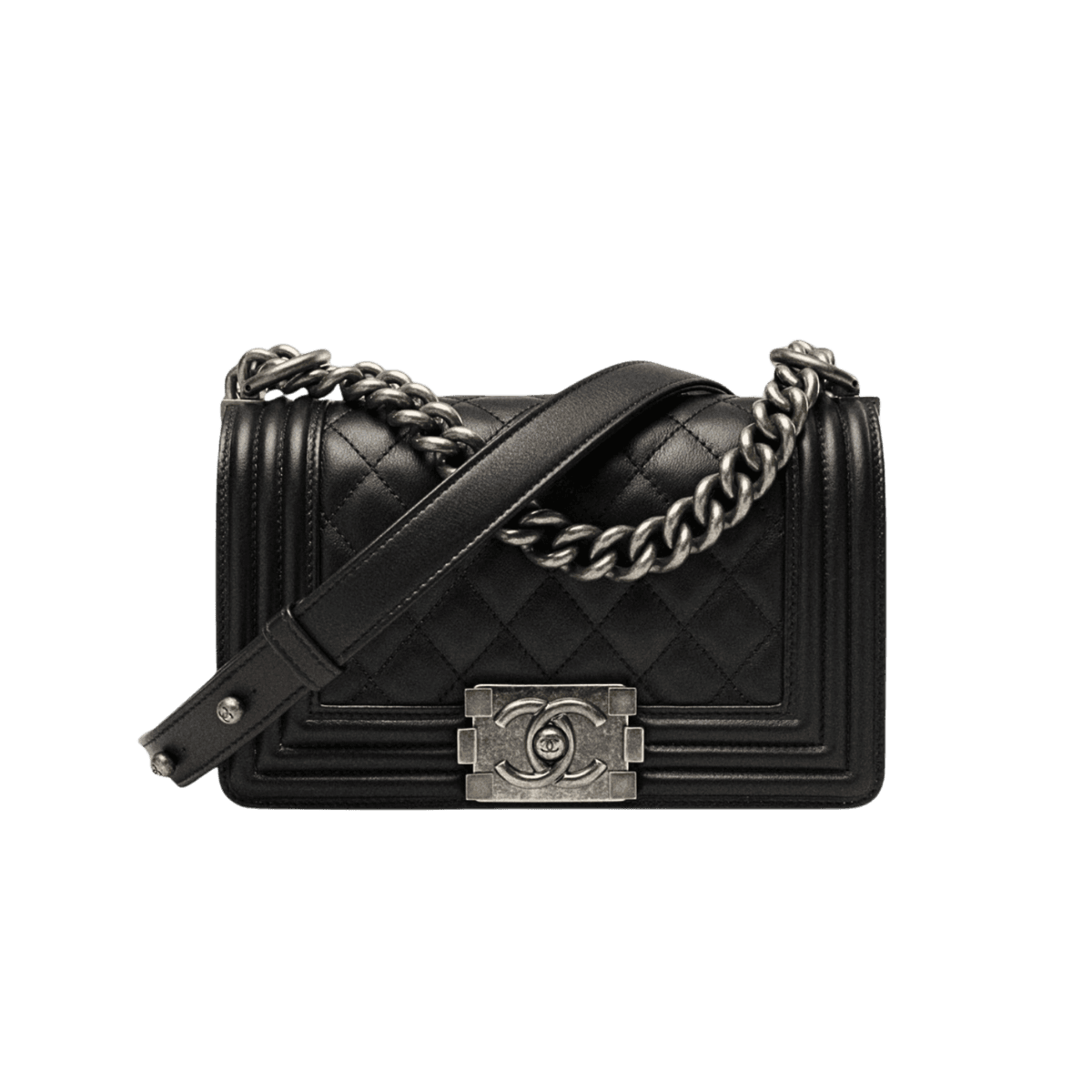 Chanel Boy Petit sac croisé 8.1po/ 20,5cm Black Silver Hardware pour femmes A67085-Y09953-94305