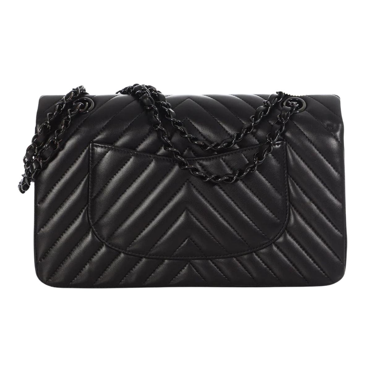 Chanel Chevron Classic Crossbody Sac 10.2in/ 26cm noir pour les femmes