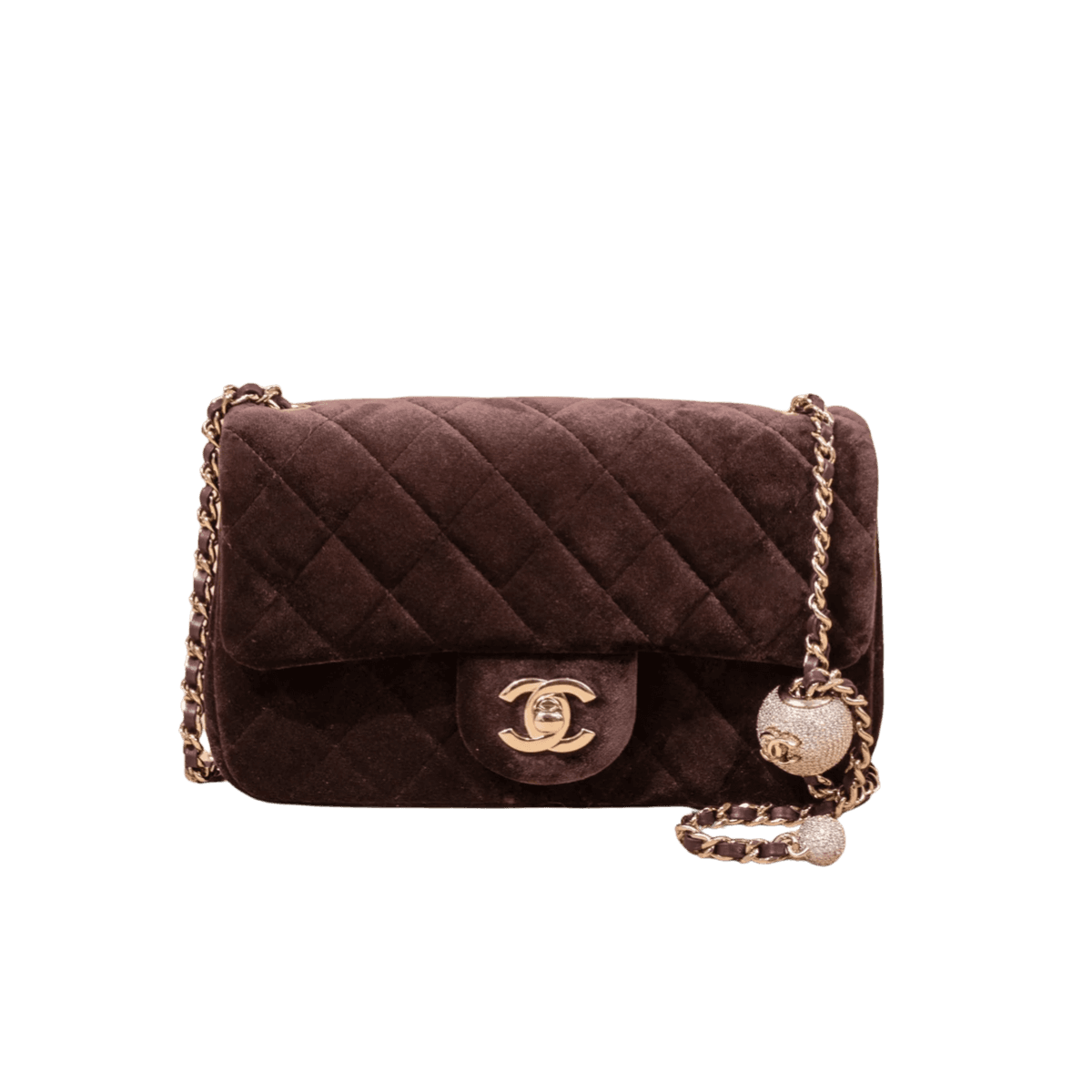 Chanel Classic Flap Bag Crossbody 7.9in/ 20cm Dark Brown Gold Hardware For Women