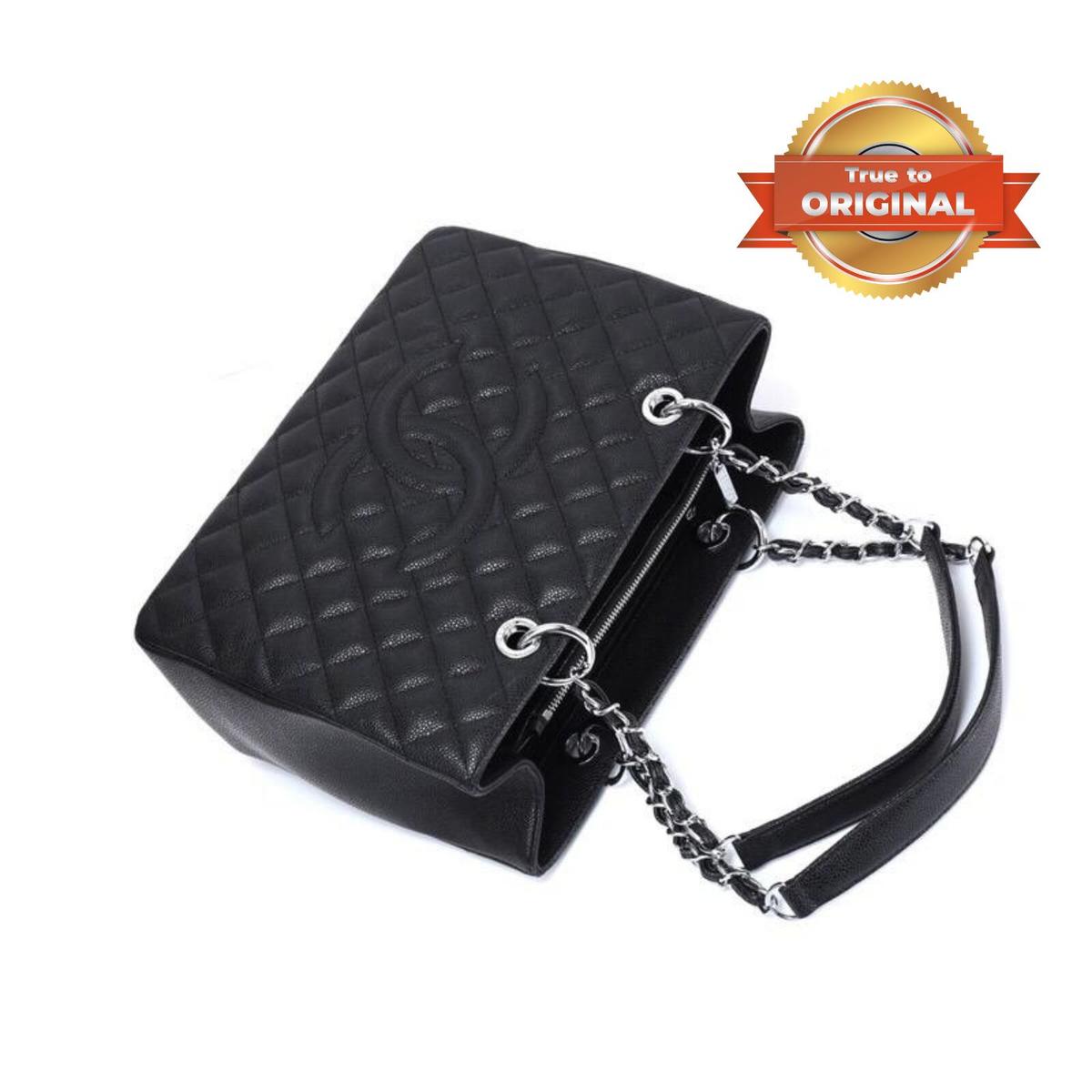 Chanel Classic sac de rangement noir pour les femmes 13.3in/34cm