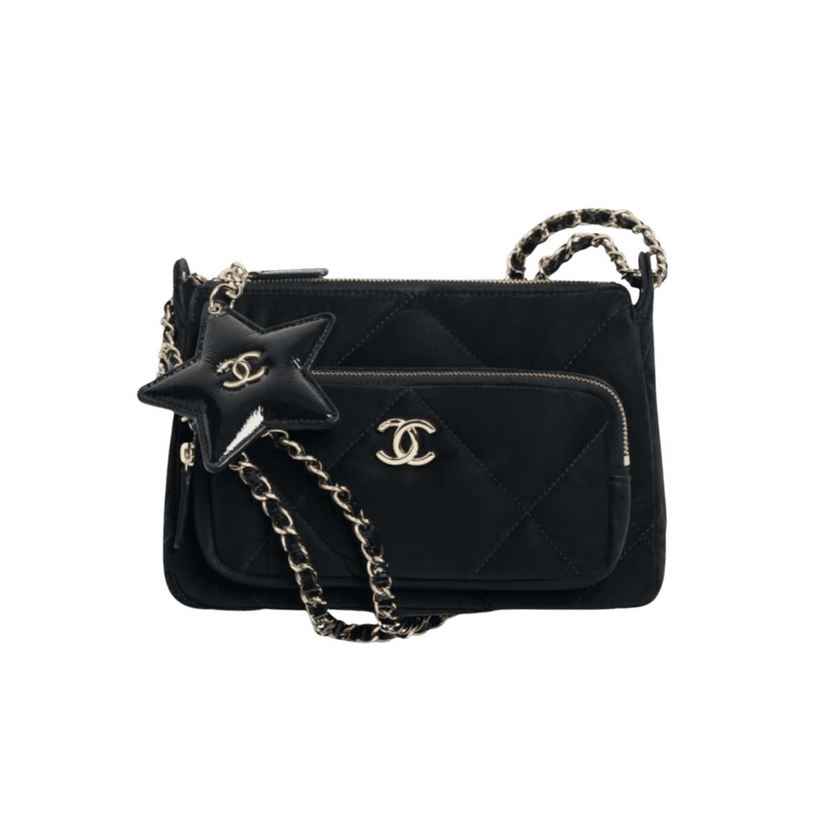 Chanel embrayage avec sac à épaule à chaîne 8.3in/ 21cm Hardware en or noir pour femmes AP4771-B21406-94305