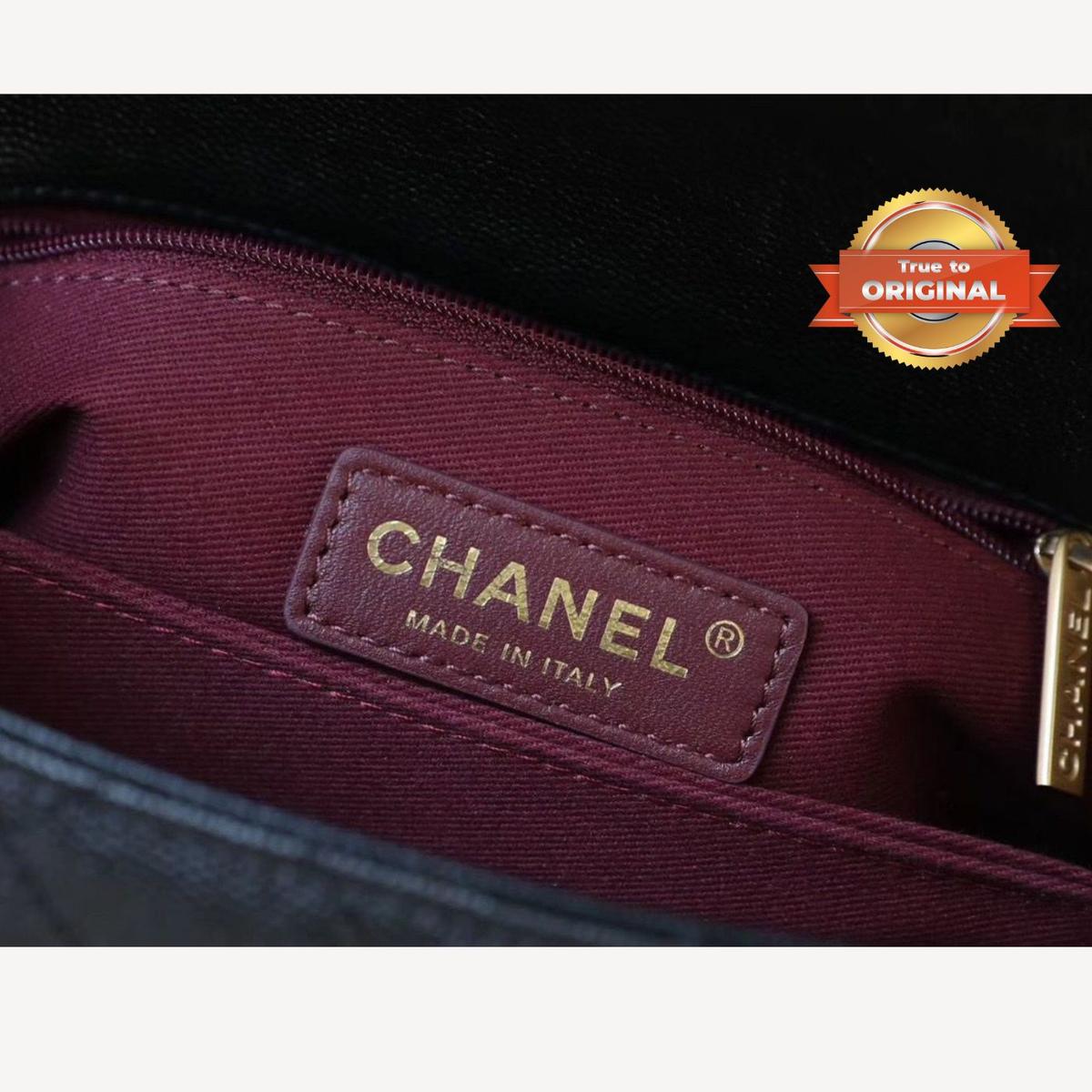 Chanel Coco avec sac à main supérieur noir pour femmes 9.4in/24cm