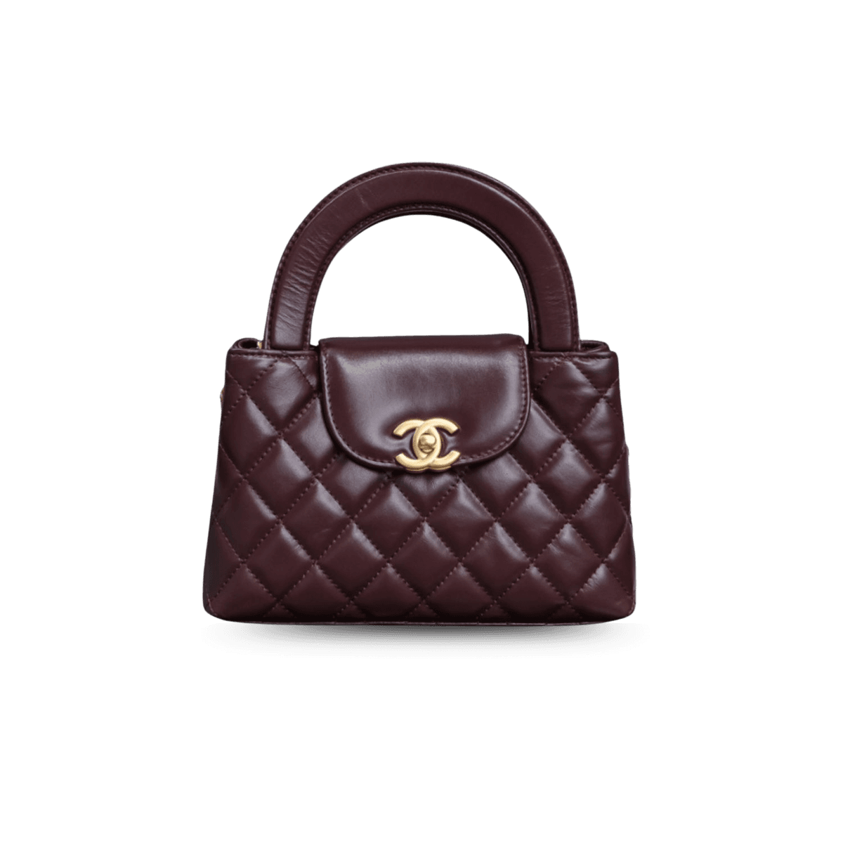 Chanel Kelly Top Poignée Sac 7.8in/ 19cm Burgundy Gold Hardware pour femmes -