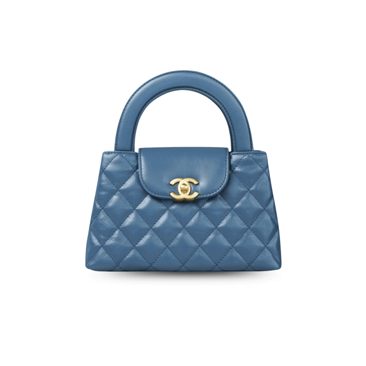 Chanel Kelly Top Poignée Sac 7.8in/ 19cm Deep Blue Gold Hardware pour femmes -