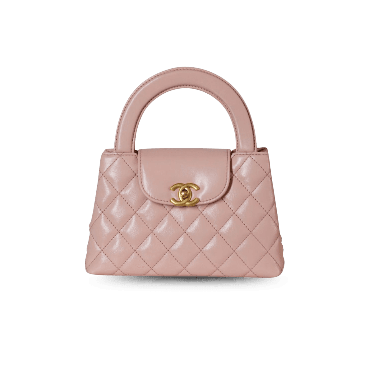 Chanel Kelly Top Handle Bag 7.8in/ 19cm Light Pink Gold Hardware For Women -