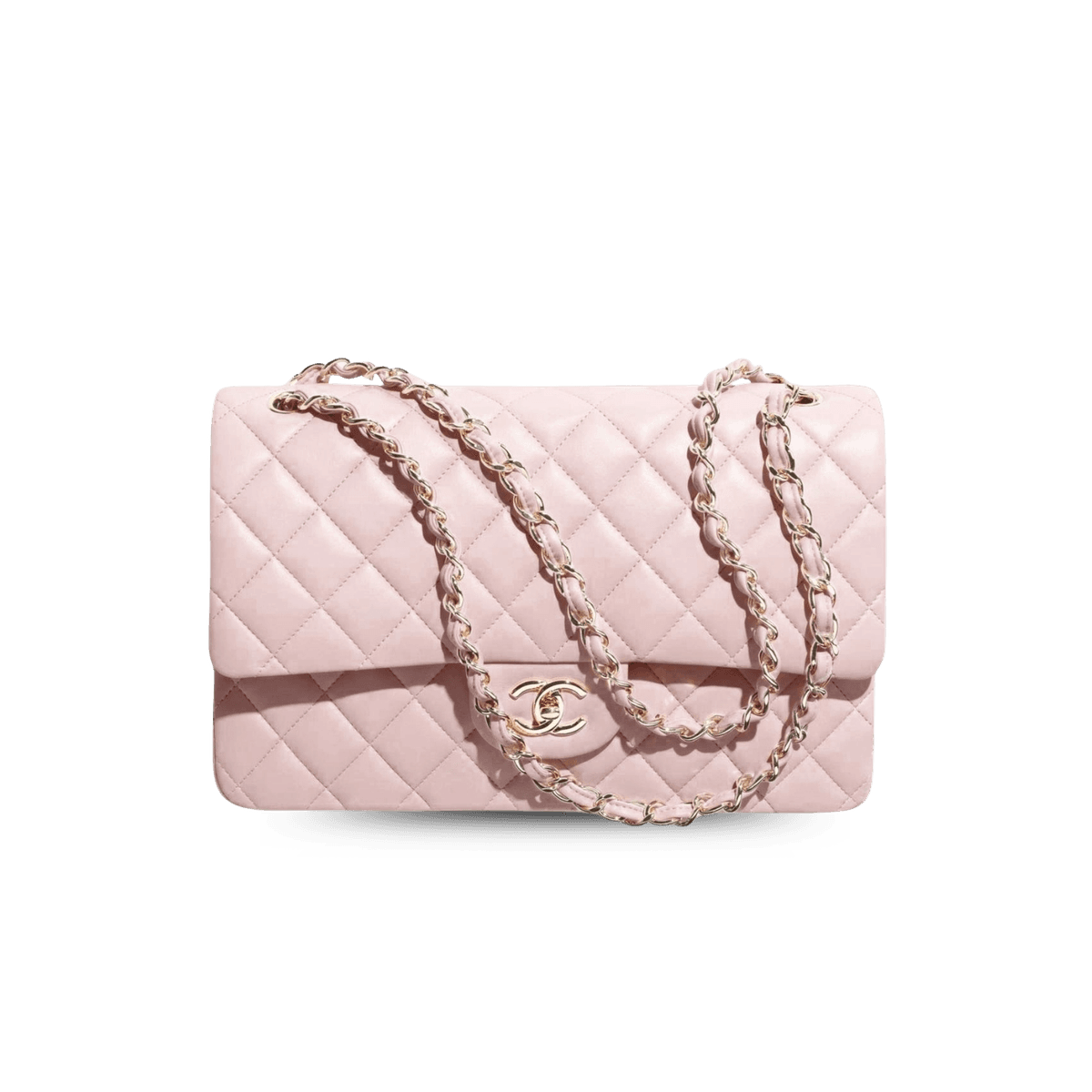 Chanel Classic Large Crossbody Bag 11.7in/ 30cm Matériel en or rose clair pour femmes A58600 Y04059 NW780