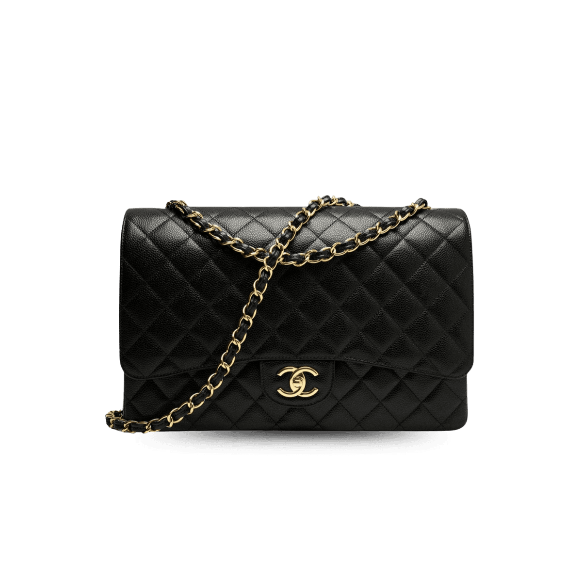 Chanel Maxi Classic Crossbody Bag 13po/ 33cm Black Gold Hardware pour femmes A58601 Y01864 C3906