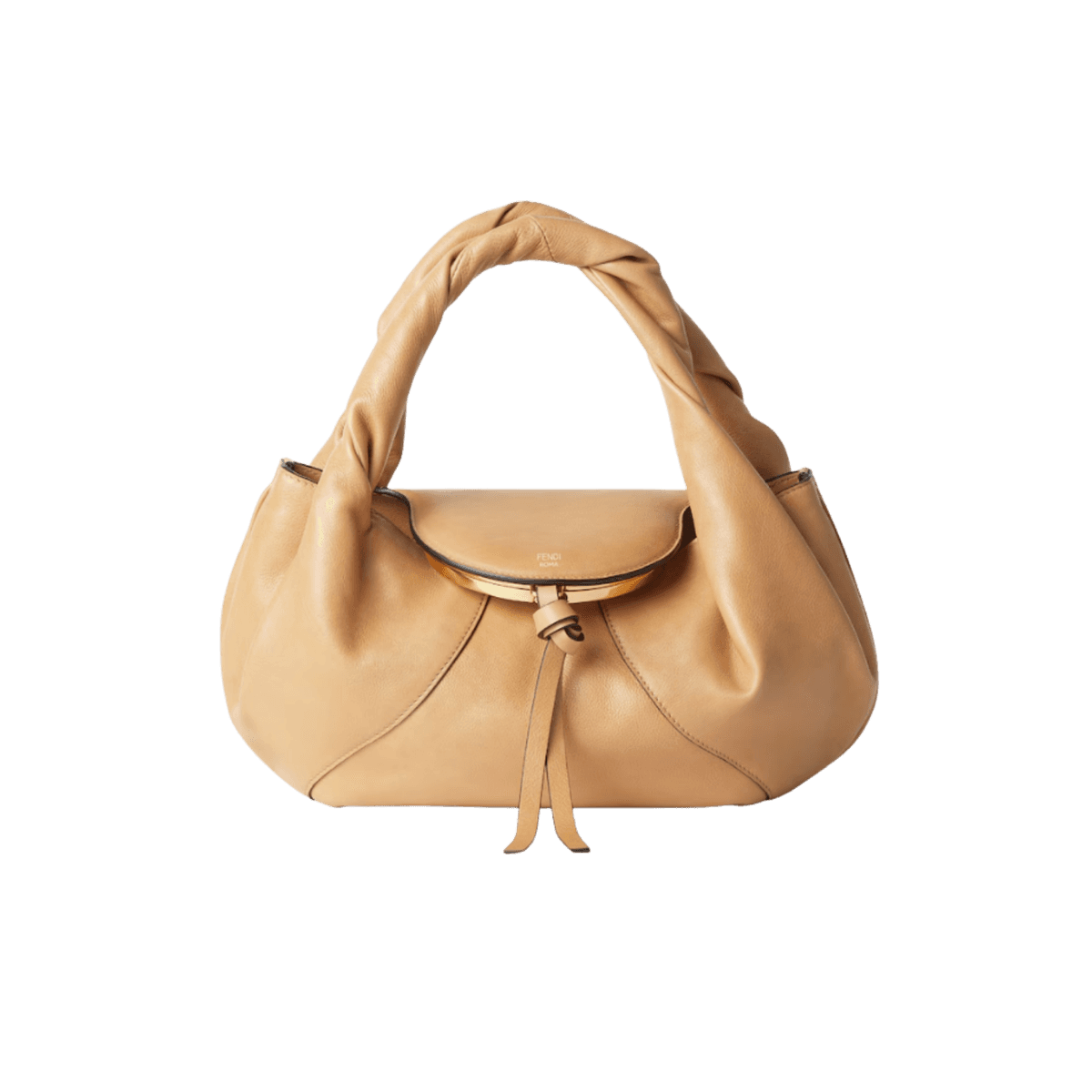 Fendi Spy Small Top Handle Bag 12.6in/ 32cm Beige Gold Hardware For Women 8BR838AYCTF1I73