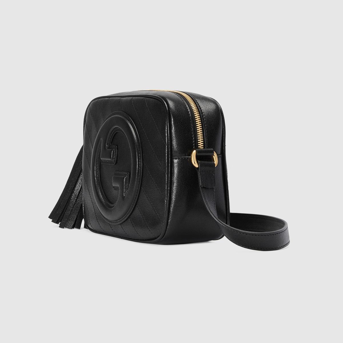 Gucci Blondie Small Shoulder Bag 8.3in/ 21cm Black Gold Hardware For Women 742360 AACBO 8106