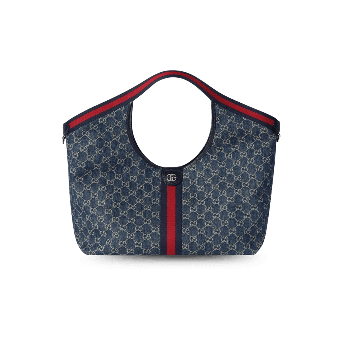 Gucci Giglio Large Tote Bag 21.3in/ 54cm Blue/ White Denim Gold Hardware For Women 853971 FAFFQ 8864