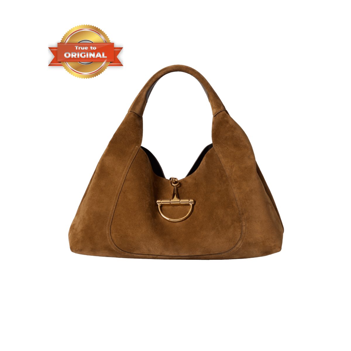 Gucci Softbit sac à épaule Maxi 18.1po/ 46cm Brown Suede Or Matériel pour femmes 837466 AAFLB 2118