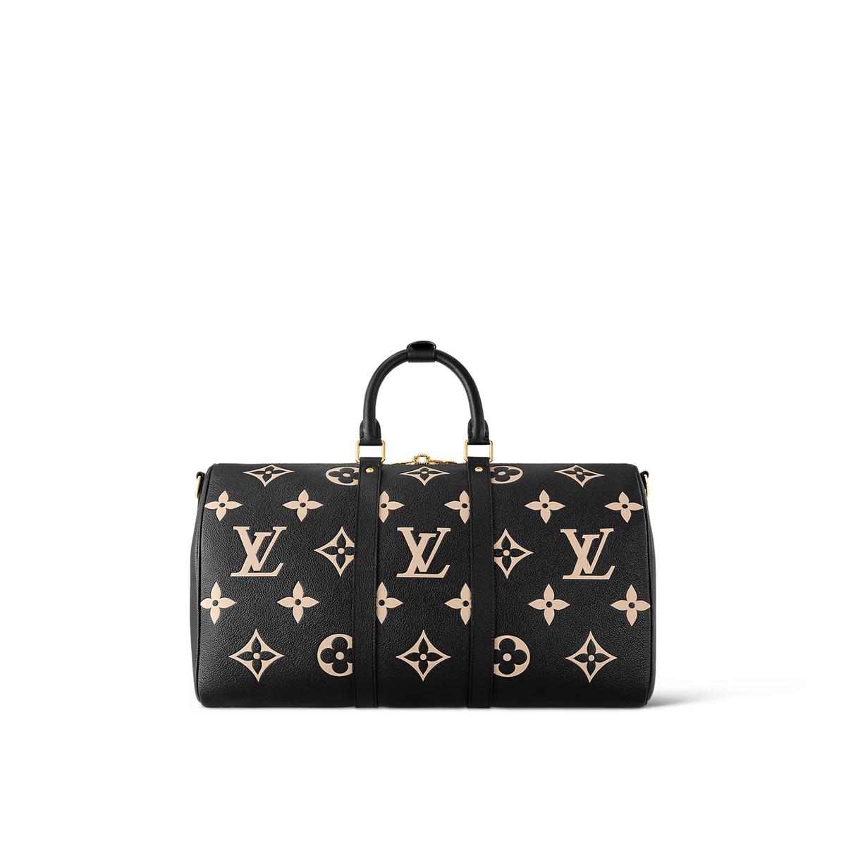 Louis Vuitton Keepall Bandouliere 45 Sac de voyage 17.7in/ 45cm Black Gold Hardware M46670