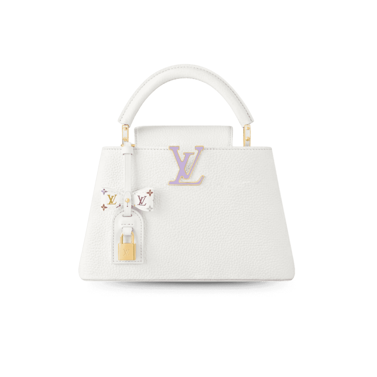 Louis Vuitton LV x TM Capucines BB Top Handle Bag 10.6in/ 27cm White Gold Hardware For Women M13253