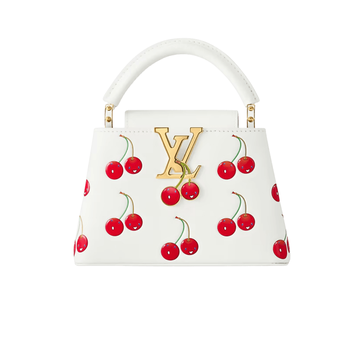 Louis Vuitton LV x TM Capucines Mini Top Handle Bag 8.3in/ 21cm White Gold Hardware For Women M13251
