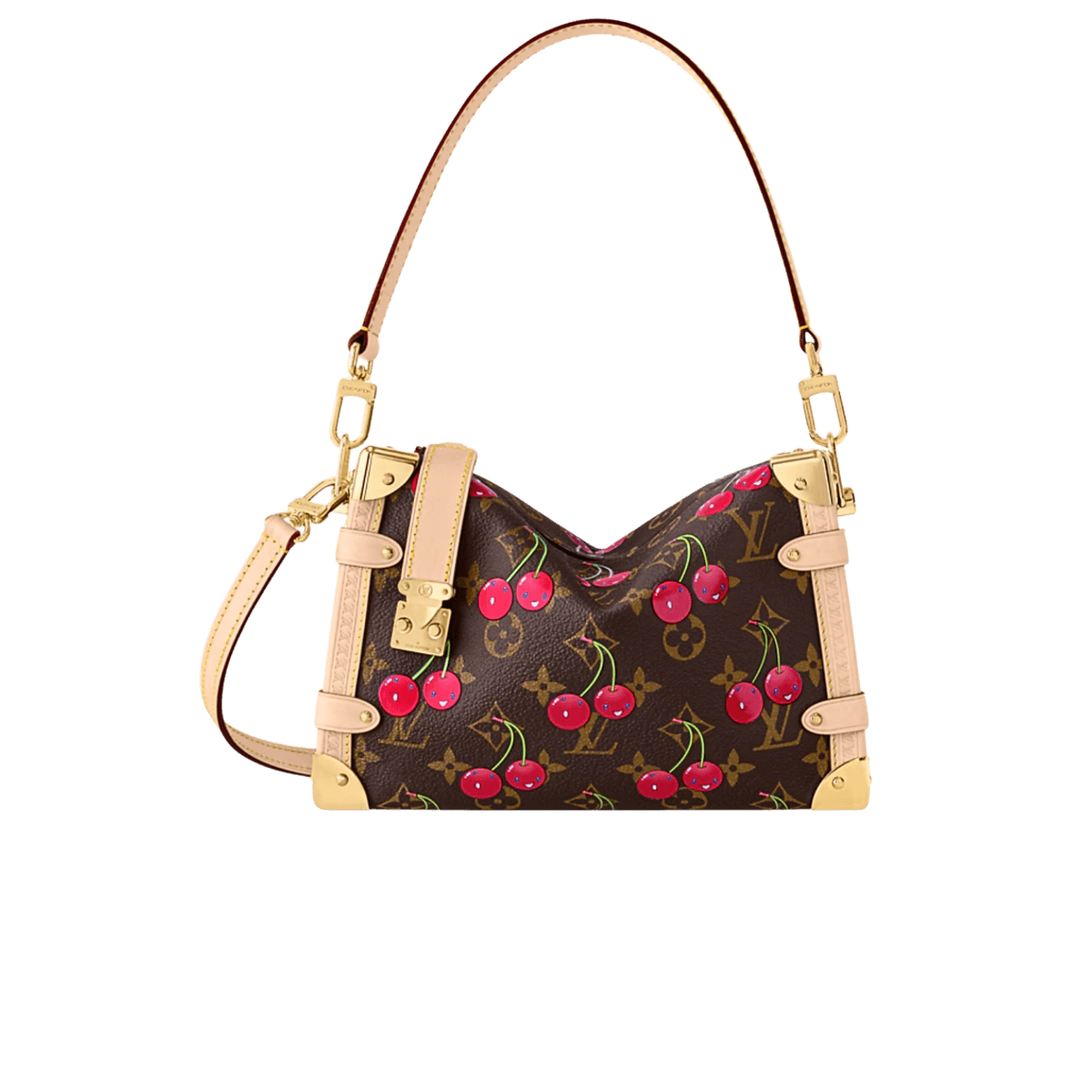 Louis Vuitton LV x TM Side Trunk MM Shoulder Bag 9.3in/ 23.5cm Monogram Gold Hardware For Women M14278